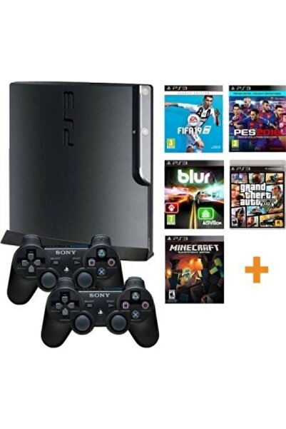 Playstation 3 super slim 2 ci əl 2 joystic+oyunlar
